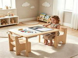 3-Piece Kids Activity Table and Chair Set with Storage Bins & Replaceable Paper Roll, 58546981