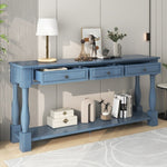 ZUN Console Table 63" Long Console Table with Drawers and Shelf for Entryway, Hallway, Living Room 60562639