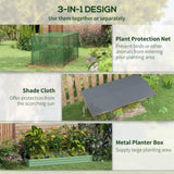 ZUN Green Raised Garden Bed with Crop Cage and Shade Cloth 90.5" W x 43.25" D x 43.25" H 89139716