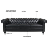 83.66 Inch Width Traditional Square Arm removable cushion 3 seater Sofa W68042996
