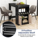 48 inch black kitchen bar table with storage cabinet and wine rack 54512743