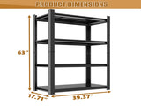 63-Inch Tall Metal Storage Shelf, 1200 LBS Weight Capacity, 4-Tier Adjustable Height Storage Rack, 89150908