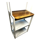23.62" White and Rustic Brown color 5-Tier Bakers Rack for Kitchen with Storage, Coffee Bar, Kitchen W1412P230429