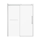 ZUN S-RM6076TC 56-60"W x 76"H Sliding Shower Door, Frameless Glass Shower Door with Chrome Hardware, W1865P189852