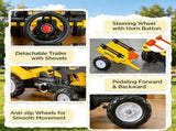 Ride-On Construction Vehicle Toy Kids Bulldozer/Excavator with Real Dirt Bucket, 6 Wheels & Cargo 93221001