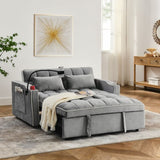 55.51 inch versatile foldable sofa bed in 3 lengths, modern sofa sofa sofa velvet pull-out bed, W2353P151787