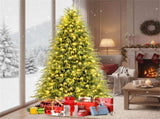 7ft Pre-Lit Christmas Tree - 400 Warm White LEDs, 1217 Branch Tips, Dual-Layer TPE/PVC Design, Green 75493725