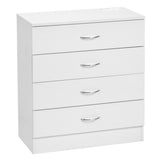 PB Wood Simple 4-Drawer Nightstand Dresser with USB Ports & Outlet, White 52546422