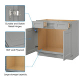 36"in. W x 21"in. D x 34.5"in. H in Shaker Grey Plywood Ready to Assemble Floor Vanity Sink Base T3210P297528