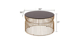 CT901 Modern Contemporary Metal Nested base and Tinted tempered glass top material 30" Coffee Table, B009P306192