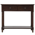 ZUN Series Console Table Traditional Design with Two Drawers and Bottom Shelf 73279163