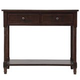 ZUN Series Console Table Traditional Design with Two Drawers and Bottom Shelf 73279163