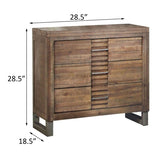 ZUN Reclaimed Oak 3-drawer Nightstand B062P186503
