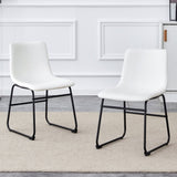 Classic White PU Leather Chair - A Fashionable Seat Suitable for Modern Minimalist and Industrial W3226P279062