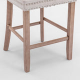 Contemporary Velvet Upholstered Barstools with Button Tufted Decoration and Wooden Legs, and Chrome W1143P177584