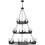 ZUN (Same as W1340119961/L1017) 27 Light Metal Ring Chandelier Black (No Bulbs) W1340P206660