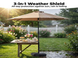 9FT Outdoor Patio Umbrella with Push Button Tilt & Crank, 8 Sturdy Ribs UV Protection Waterproof for 70345349