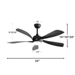 ZUN 52 Inch Low Profile Ceiling Fan with Lights Remote Control,Quiet DC Motor for Patio Living Room W934P147091