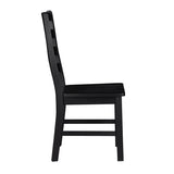 Contemporary Black Finish Side Chairs Set of 2 Dining Wooden Kitchen Dining Furniture Casual Style B011P188441