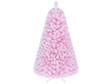 6 FT Pre-Lit Flocked Pink Christmas Tree with 8 Lighting Modes Warm White LED Lights, Hinged 79348365