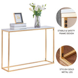 ZUN Console Tables for Entryway, Faux Marble Sofa Tables, Entryway Table for Living Room, Gold Entrance 69923296