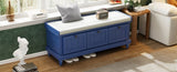 TREXM Classic Storage Bench with Cushioned Seat and Three Drawers for Entryway and Living Room N715P207812M