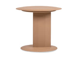 Mode 18" Leatherette Round C-Shaped Sofa Side Table, Saddle Brown Faux Leather B2719P246001