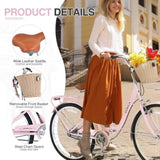 26 Inch Single Speed Folding Lady Bike , Durable Steel Frame,Compact Design for Easy Storage and W1019P248819
