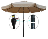 ZUN 10 ft Patio Umbrella Market Table Round Umbrella Outdoor with Crank and Push Button Tilt for W65627945