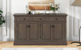 ZUN Retro-Style Sideboard with Extra Large Storage Space with Three Drawers and Two Compartments for 20681019