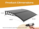 Awning for Door Entrance with Drainage Sink, 40x40 Inch Window Canopy Exterior, UV Rain Snow 03276454