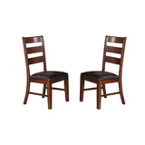 Sara Ladder Back Dining Side Chairs in Brown, Set of 2 SR011283