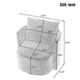360&deg Swivel Chair, 29.9" Accent Barrel Armchair, Upholstered Swivel Sofa Chair with Curved Design N719P272681E