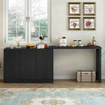 ZUN U_STYLE Innovative Sideboard that effortlessly converts into a dining table and Adjustable Pull-Out N711P188171B