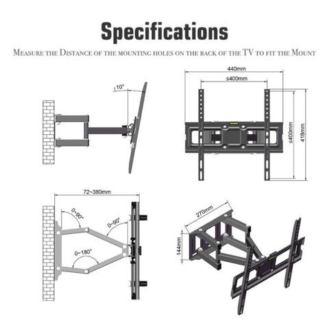 ZUN 26-55 Inch Double Pendulum Large Base TV Stand TMDS-105 Bearing 40Kg/Vese400*400/Upper And Lower-10~ 98487442