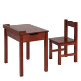 Flip Top Kids Table and Chair Set, Wood Activity Table Set with Storage Space for Arts Crafts, Dark 97595278