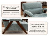 Mid Century Modern Accent Chair with Solid Wood Frame, Upholstered Living Room Chairs with Thick 87187723