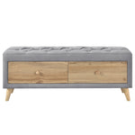 ZUN Upholstered Wooden Storage Bench with 2 Drawers For Bedroom,Fully Assembled Except Legs and 11772182