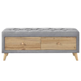 ZUN Upholstered Wooden Storage Bench with 2 Drawers For Bedroom,Fully Assembled Except Legs and 11772182