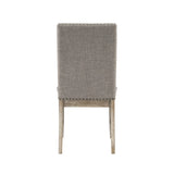 Set of 2 Side Chairs Upholstered Backrest Seat Nailhead Trim Brown Gray Finish Dining Furniture B011P239562