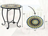 14" Metal Side Table, Indoor Outdoor Decorative End Table X-Base Heavy Duty Plant Stand for Patio 24055229