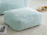 Giant Bean Bag Chair withFootstool, Oversized Bean Bag for Adults and Kids, Faux Fur Shell-Shaped W2677P306795