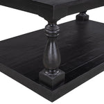 ZUN U_STYLE Rustic Floor Shelf Coffee Table with Storage,Solid Pine Wood WF297766AAB