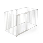 ZUN 6-Panel Metal Baby Playpen Fireplace Safety Fence w/ Walk-Through Door in 2 Directions, 5-in-1 Extra W2181P154903