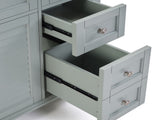 36" Blue Grey Bathroom Vanity with Ceramic Sink - Soft-Close Drawers, Solid Wood Frame, W2896P344088