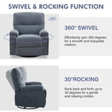 ZUN Recliner chair,360 degree rotating swing single sofa chair, equipped with soft cushion and backrest, W1521P265841