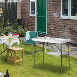 101*65.5*92cm HDPE Rectangular With Barbed Wire Foldable Outdoor Fish Killing Table White 02927889