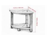 Corner Shower Bench 16.5" Height 12.8" Radius, 350 LBS Capacity with Storage Shelf, Water 00438793