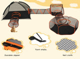 Outdoor Cat Enclosures Indoor Cats, 6 in 1 Portable Cat Play Tent with Tunnels and Cat Houses 02504520