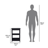 3-Tier End Table/Nightstand, Side Table for Small Space, Black B097P199750